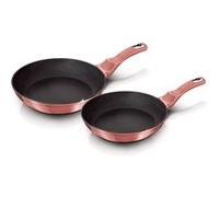 Set de 2 Poêles à Frire Induction 22-26 cm Aluminium, Antiadhésif Titane, Berlinger Haus, I-Rose, , Rose Rose G