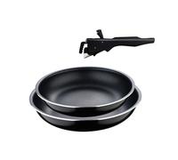 Set de 2 poêles de Ø24Ø28cm en aluminium pressé Black Click&Cook San Ignacio