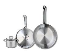 Set de 2 Poêles de cuisson 24 et 28 cm et 1 faitout 12 cm Elo Profi Citrin