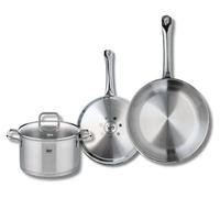 Set de 2 Poêles de cuisson 24 et 28 cm et 1 faitout 20 cm Elo Profi Citrin