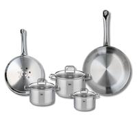 Set de 2 Poêles de cuisson 24 et 28 cm et 3 faitouts 12, 14 et 16 cm Elo Profi Citrin