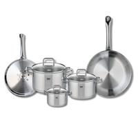 ELO 9503350 Batterie de cuisine 5 pièces, Set de 2 Poêles de cuisson 24 et 28 cm et 3 faitouts 12, 16 et 20 cm Elo Profi Citrin, inox, induction, Gris Pierre