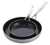 Set de 2 Poêles Geneva de 20 et 28 cm collection - Greenpan - Argent / Métallique - Céramique Argent G