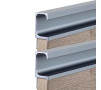 Set de 2 Poignée pour Placard Cachée Poignées de Meuble Forme G Poignées Pas de fente Boutons de portes Invisible Barre de Porte d'Armoire Alliage d'aluminium Tirettes Tiroir (500mm,Gray)