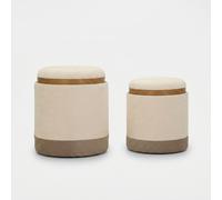 Set de 2 poufs coffre avec plateau de salon Ankara Nested Elegance