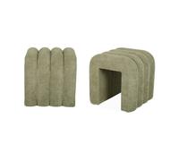 Set de 2 poufs contemporains en tissu vvert