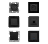 Set de 2 prises 16A + 2 interrupteurs va et vient + prise RJ45 + prise TV - idéal T2 - Zenitech