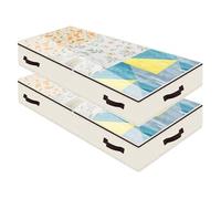 Set de 2 sacs de rangement pliables sous le lit Beige