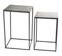 Set de 2 sellettes carrées en fonte d'aluminium argent - Amadeus - Argent - Fonte D'aluminium Argent G