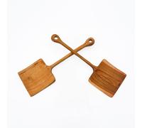 Set de 2 spatules henri en teck naturel 35cm