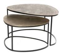 Set de 2 table basses galet gold - Amadeus - Or - Fonte D'aluminium Or G