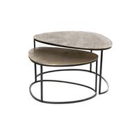 Set de 2 table basses galet gold - - Or - Fonte D'aluminium