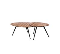 Set de 2 tables basses Bella en teck - Amadeus - Marron - Bois Marron G
