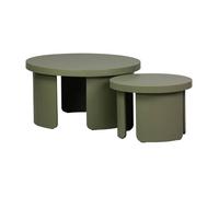 sweeek - Set de 2 Tables Basses gigognes Rondes Kaki - Luma