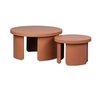 sweeek - Set de 2 Tables Basses gigognes Rondes Terracotta - Luma