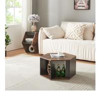 Set de 2 tables basses Molde noir effet noyer