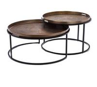 Mes Table basse ronde - Noir et or