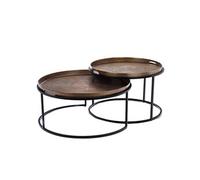 Set de 2 tables basses plateau - - Or - Aluminium