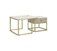 Set de 2 tables d'appoint gigognes en mdf et métal Beautry