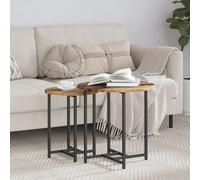 Set De 2 Tables D'appoint Vidaxl En Vieux Bois, Bois Reconstitué Et Métal