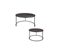 Set de 2 tables en métal noir diamètres 61 et 76 cm - - Noir - Métal