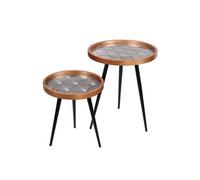 Set de 2 tables rondes plateaux éventails Art up