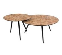 Set de 2 Tables Teck Bahia - Amadeus - Marron - Bois Marron G