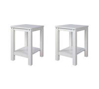 Homestyle4u Tabourets de table Set de 2 en pin massif blanc