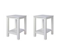 Homestyle4u Tabourets de table Set de 2 en pin massif blanc
