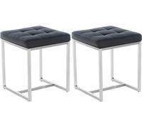 set de 2 tabourets - repose-pieds - combinaison facile | Couleur : noir