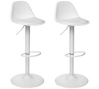 SET DE 2 TABURETES DE BAR REGULABLES EN ALTURA COLOR BLANCO|D. 45 X H. 103 CM