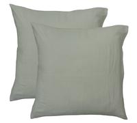 Set De 2 Taies D'oreiller Unies En Coton, Gaze De Coton Lichen 65X65