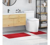 Set de 2 Tapis de Bain VidaXL Rouge en Polypropylène Antidérapants
