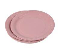 Set de 20 assiettes carton 23 cm Unies rose poudre