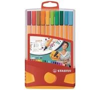STABILO Stylo feutre pointe fine point 88 - Étui ColorParade x 20 feutres fins - Coloris assortis - avec attache