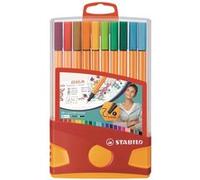 STABILO Stylo feutre pointe fine point 88 - Étui ColorParade x 20 feutres fins - Coloris assortis - avec attache