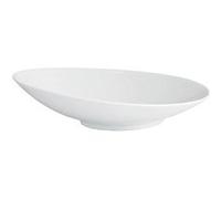 Set de 24 Assiettes plates et ovales LISA avec un léger creux sur les bords, plat à service à pâtes desserts en porcelaine blanc - VISIODIRECT - Blanc G