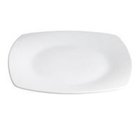 Set de 24 assiettes plates LINE carrées, plat à service à pâtes desserts en porcelaine blanche - Longueur 24,5 x largeur 24,5 x hauteur 3 cm - VISIODIRECT - G
