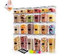 Set de 24 Boîtes de Rangement Alimentaires Hermétiques, BPA Gratuit, Organisateur de Cuisine, Idéal pour Riz, Pâtes et Plus