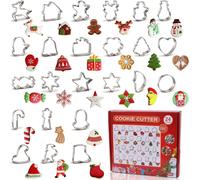 set de 24 emporte-pièces en acier inoxydable pour biscuits de Noël