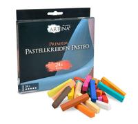 Artina Soft Pastel boîte set de 24 craies pastels pour peinture | crayons de dureté moyenne haute qualité couleurs vives craie couleur pour l'artiste Professionelles Kit tendres art Pasteo