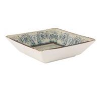 Set de 24 Plats assiettes creuses TANIA en porcelaine avec motifs pour soupes pâtes desserts - 17 x 17 x 4,5 cm - VISIODIRECT - G