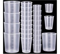 Set de 25 récipients de mesure multifonctionnels en plastique - gobelets doseurs durables - 30 ml, 50 ml, 100 ml