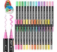 Set de 28 crayons acryliques pastels résistants à l'eau pour peindre des pierres