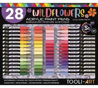 Set de 28 marqueurs acryliques avec pointe extra-fine TOOLI Art Fleurs Sauvages