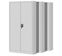 Lot de 3 armoires à dossiers C001H Armoire de bureau Armoire métallique Armoire en acier Armoire à outils Tôle d'acier Revêtement par poudre Armoire à portes battantes Verrouillable 195 cm x 90 cm x 4