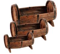 Set de 3 bacs à plantes en bois Pot de fleurs Caisson à plantes Caisson à fleurs Déco