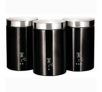 Berlinger Haus - Black Silver Set De 3 Boîtes De Cuisine En Acier Inoxydable Robuste, 11 X 17,8 Cm Design Noir / Inox