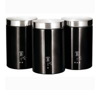 Berlinger Haus - Black Silver Set De 3 Boîtes De Cuisine En Acier Inoxydable Robuste, 11 X 17,8 Cm Design Noir / Inox
