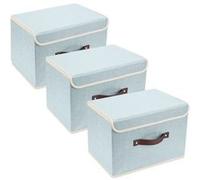Vendos85 Set de 3 boîtes de rangement - Bleu
